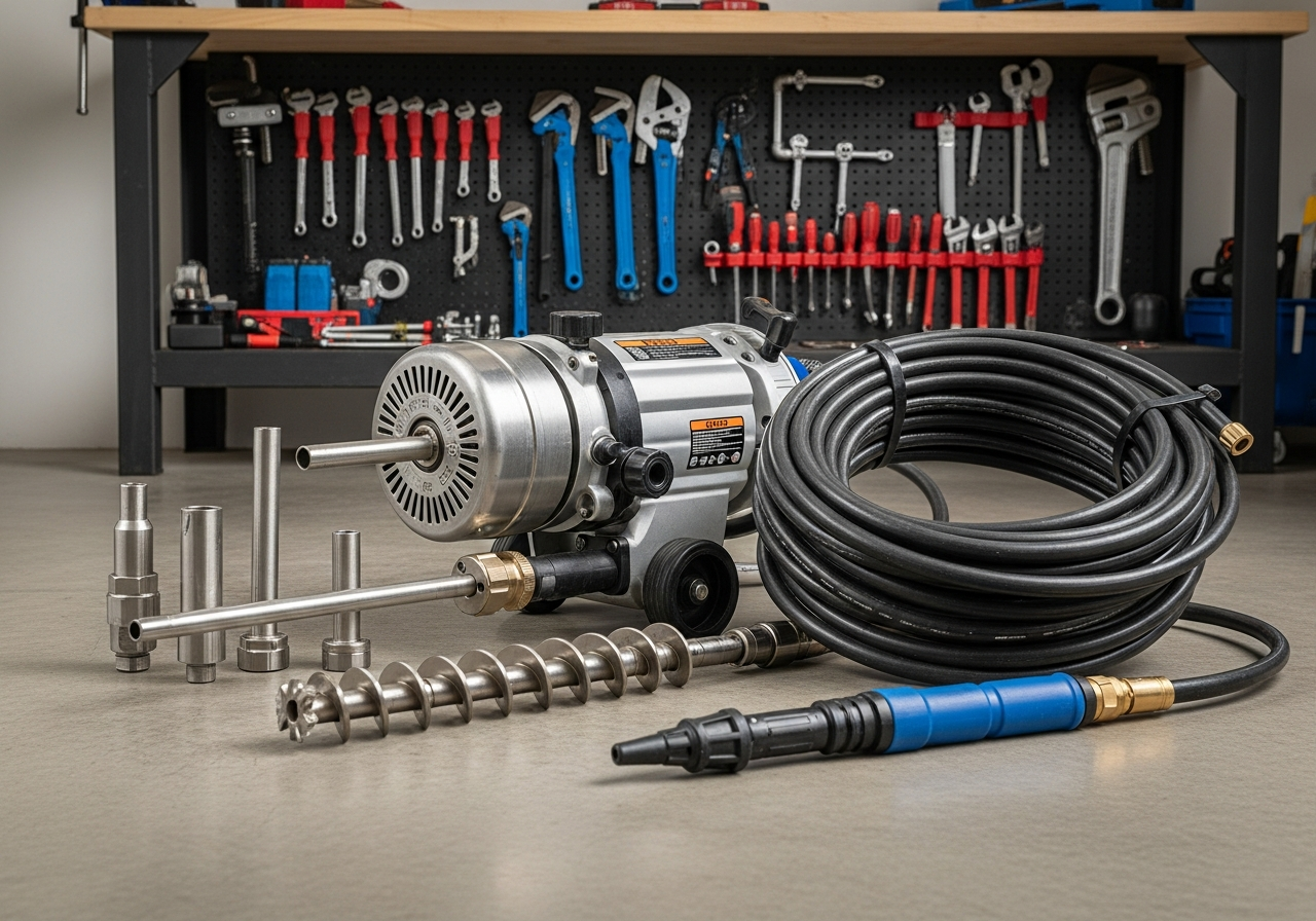 Professional drain cleaning equipment