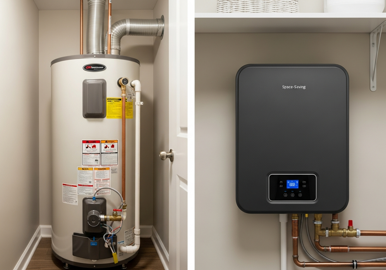 Tank vs tankless water heater comparison