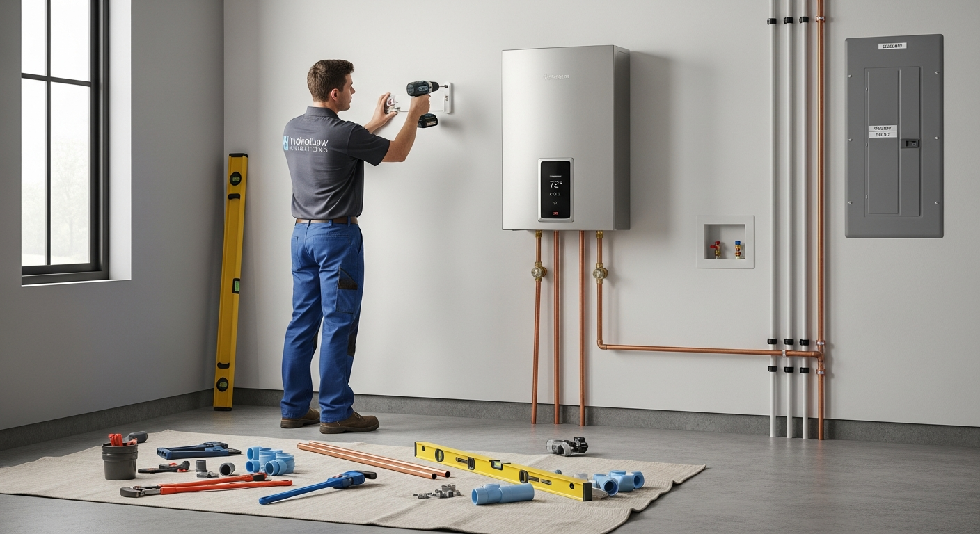 Professional tankless water heater installation in Los Angeles home