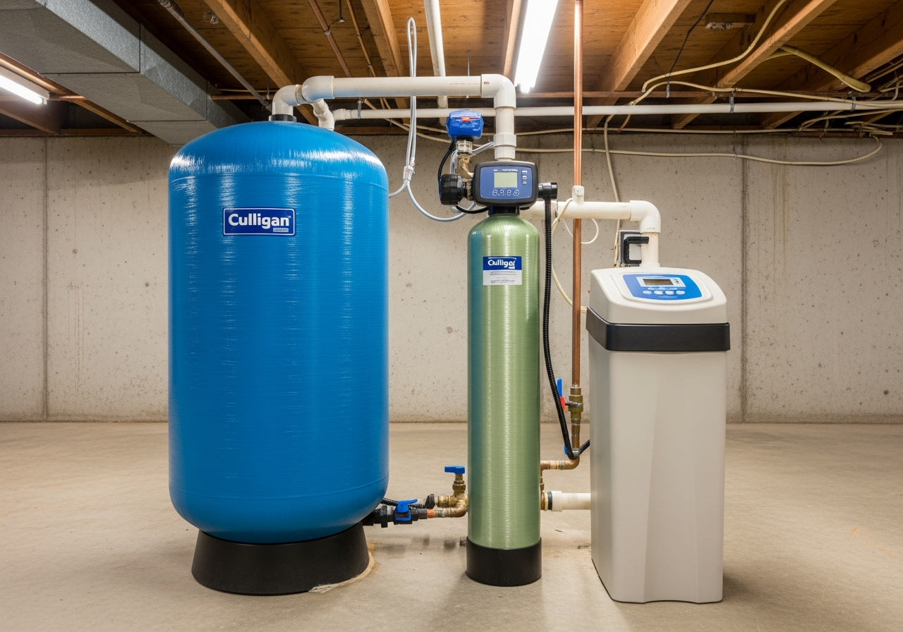 Water softener system installed in Los Angeles home