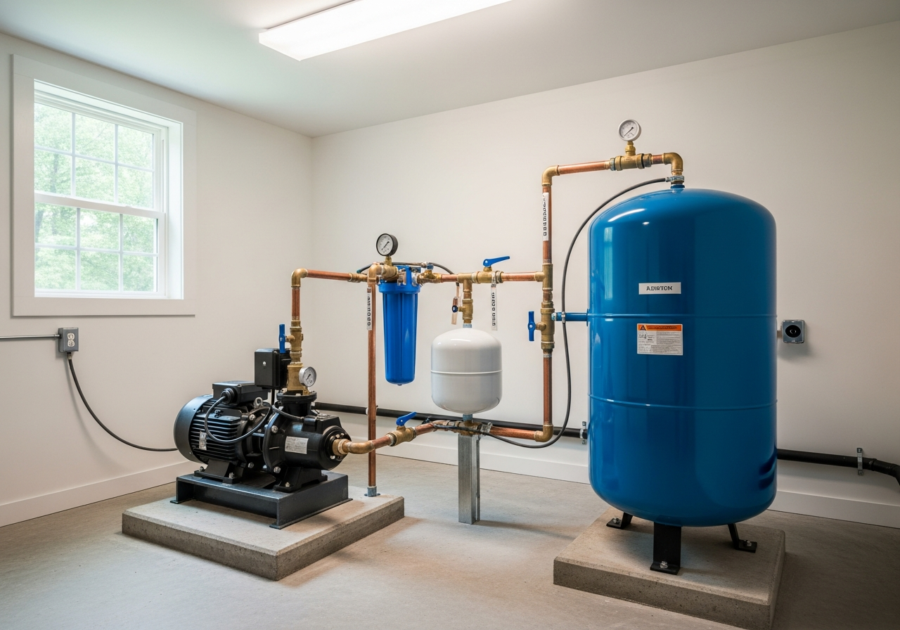 Well pump system installed in Los Angeles area home